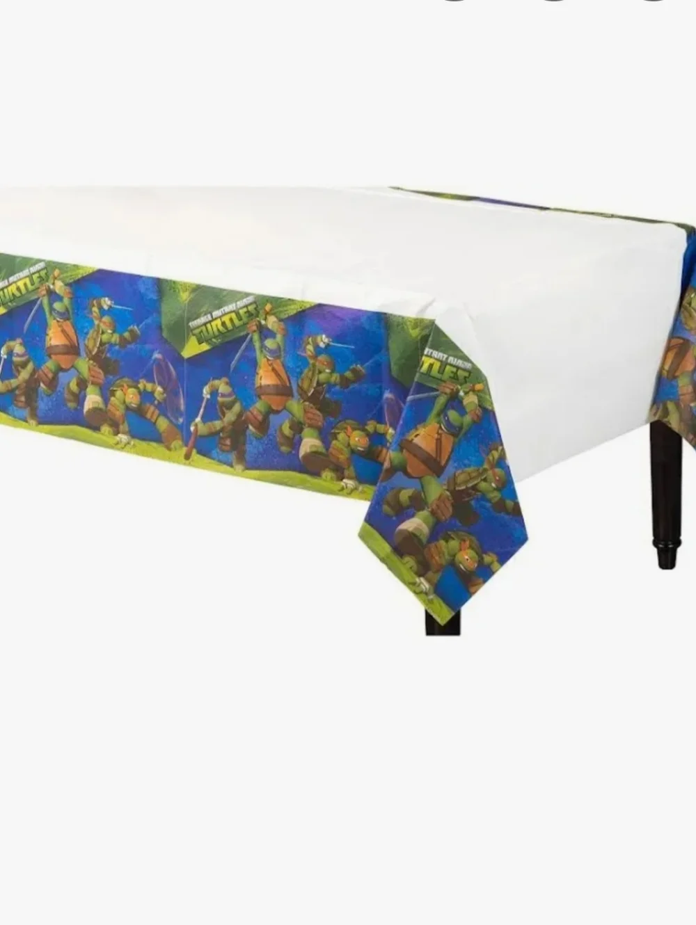 Teenage Mutant Ninja Turtle Party TMNT Tablecloth & Crayons 2012 2015 NWT